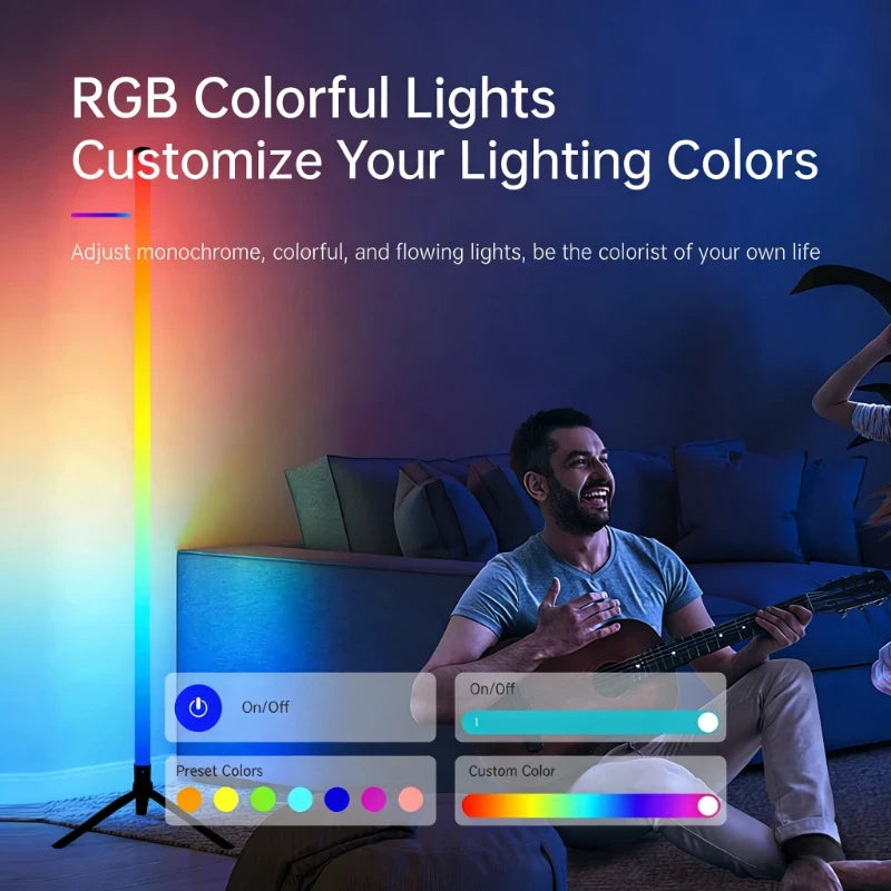 RGB LED Corner Floor Lamp